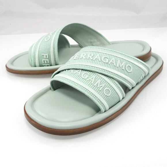 NIB$775 Ferragamo Laurene Logo Print Straps Flat Slides Sandals 6 C, 36.5 - Picture 11 of 16